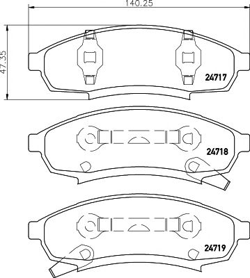 HELLA PAGID 8db355014281 -  Комплект тормозных колодок, дисковый тормоз